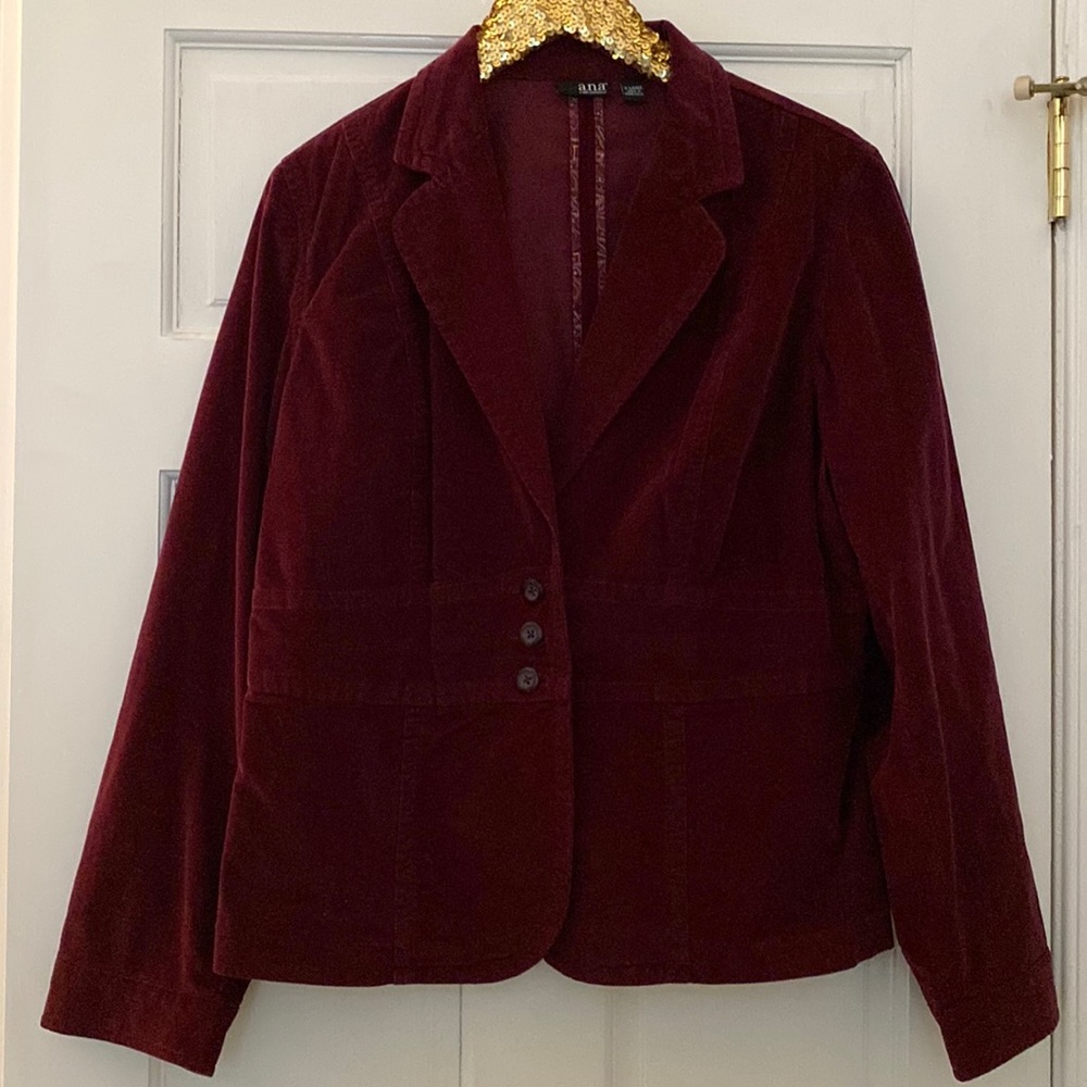 A.N.A. Corduroy Blazer Wine Size XL